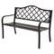 Black Garden Bench Steel Cast Iron Outdoor Patio 4-5 Person Seating